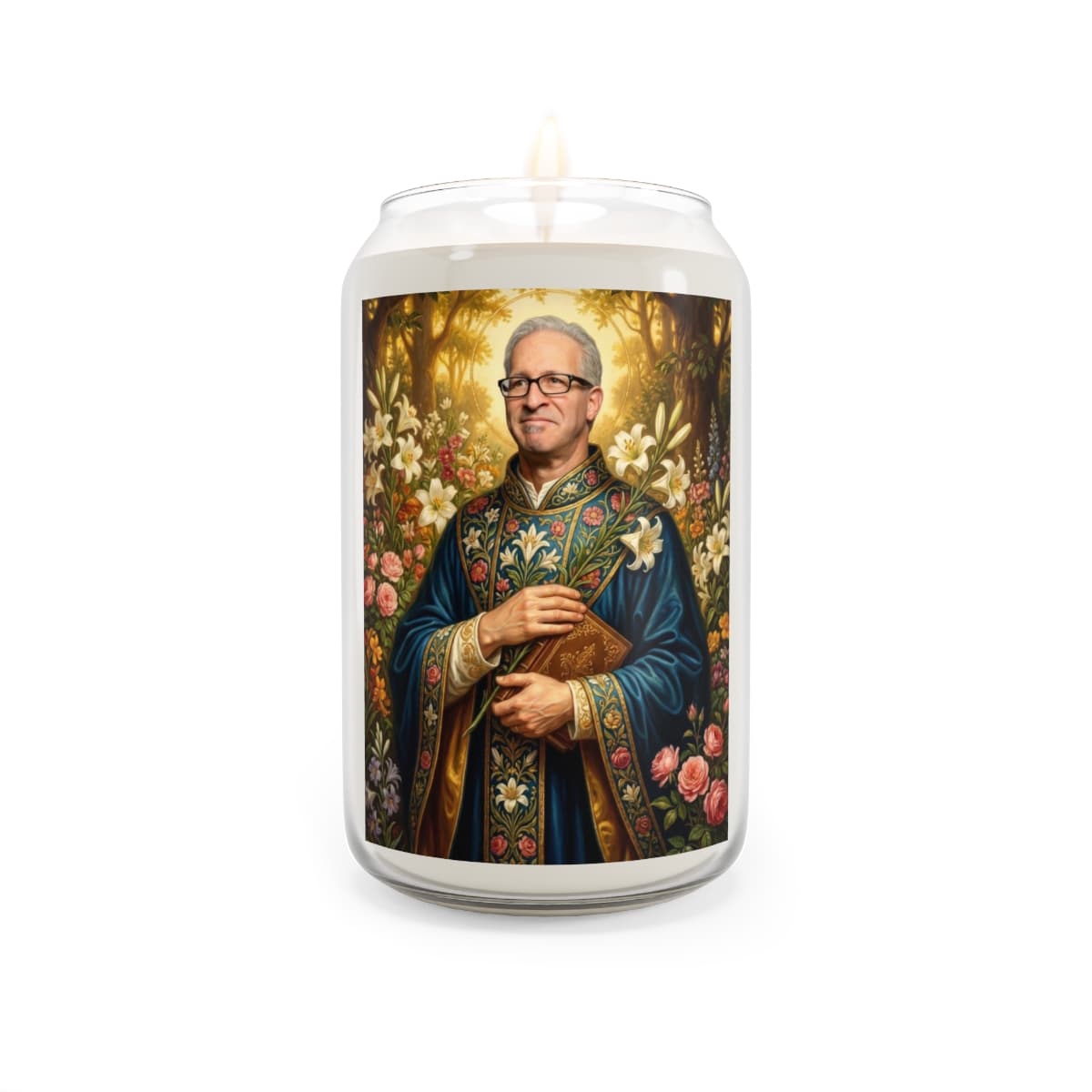 His portrait on a prayer candle