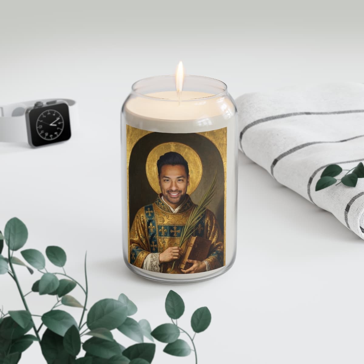 Custom saint prayer candle