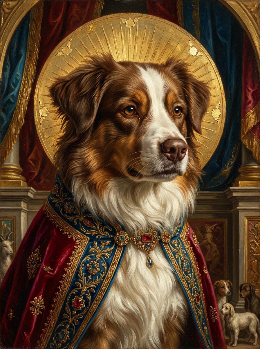 The photo painted as a saint